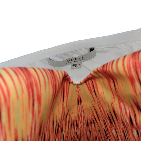 GUESS Sonya Strapless Setting Sun Printed White Bustier Top Women Sz XL - Picture 7 of 7